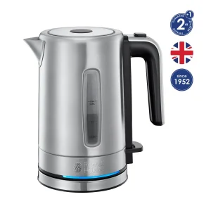 Електрочайник Russell Hobbs Compact Home, 0.8л, метал , підсвічування, сріблясто-чорний, 24190-70 UA