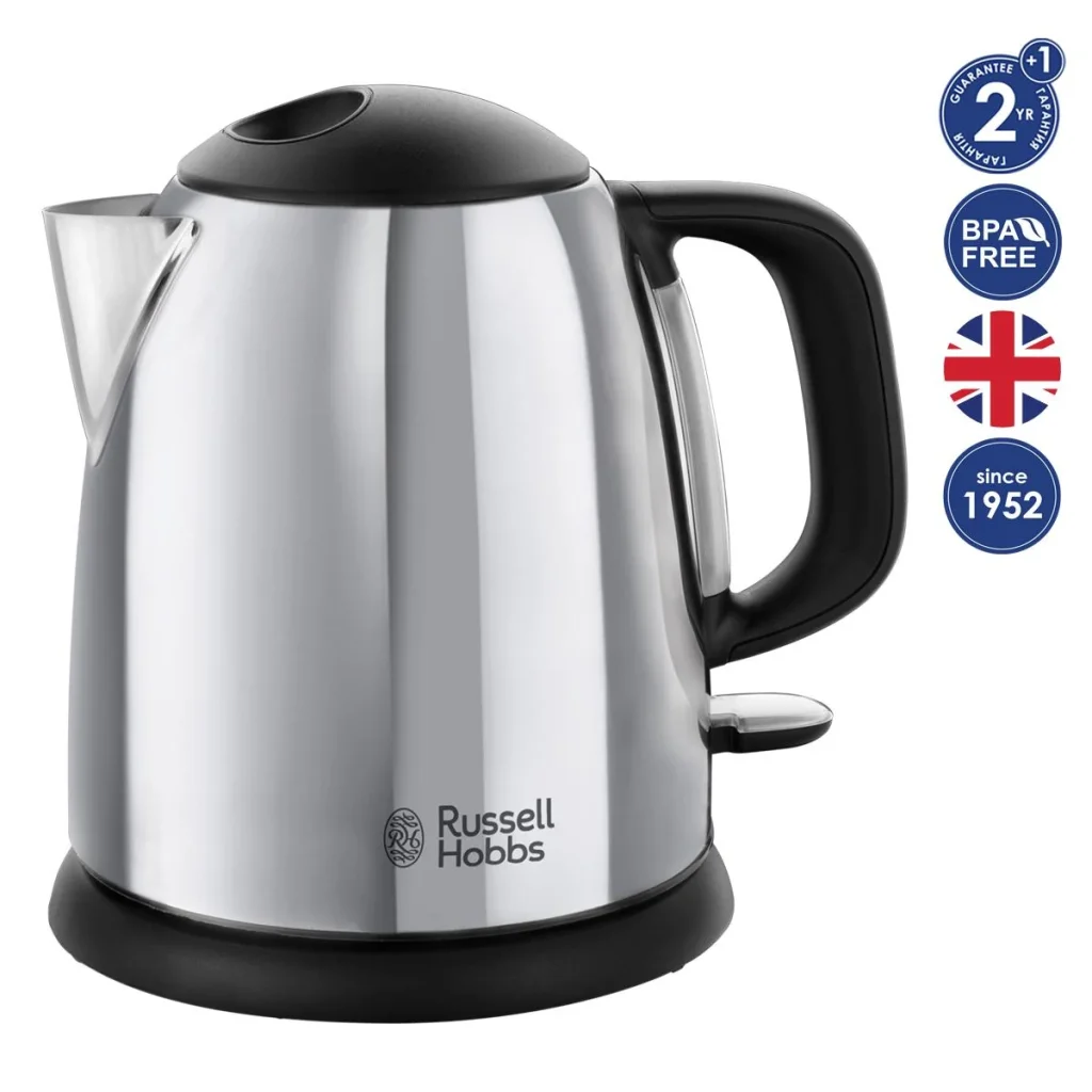 Электрочайник Russell Hobbs Victory, 1л, металл , серебристо-черный, 24990-70 UA