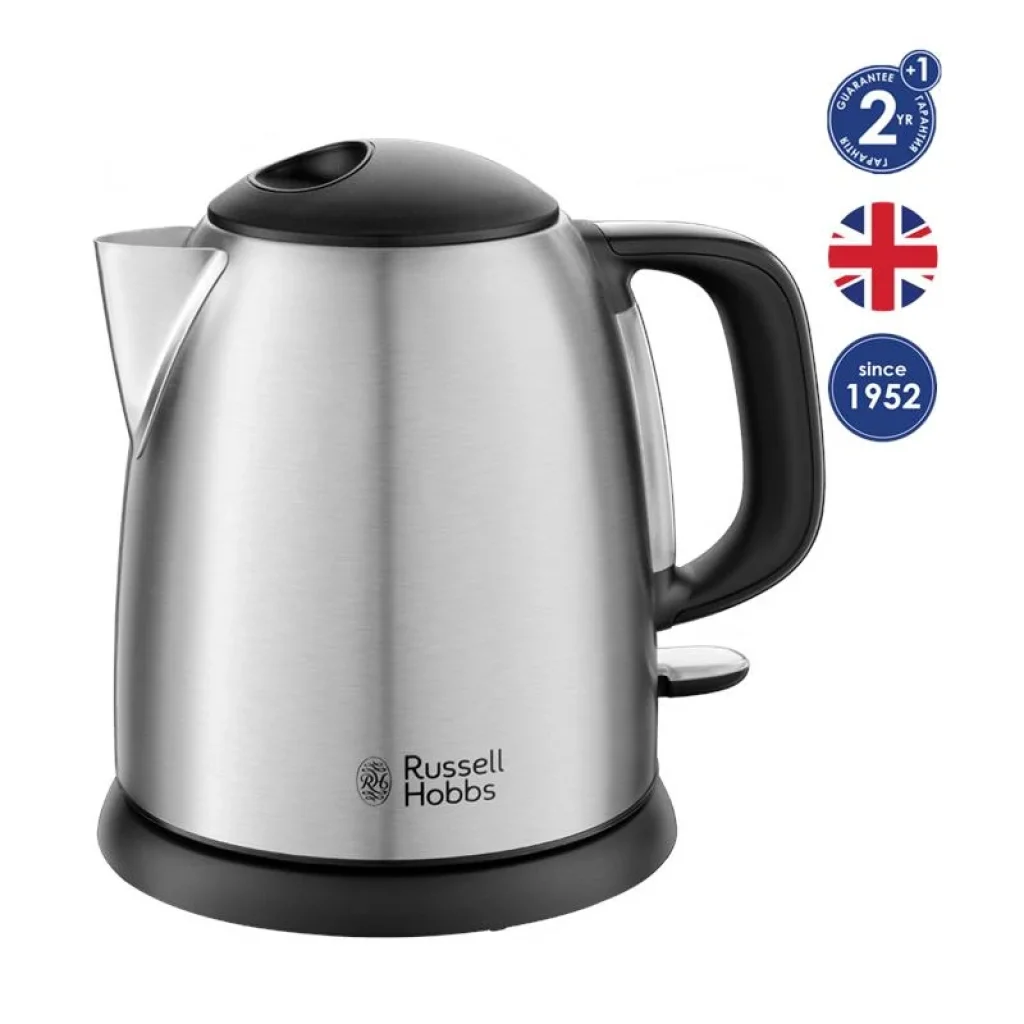 Електрочайник Russell Hobbs Adventure, 1л, метал , сріблясто-чорний, 24991-70 UA
