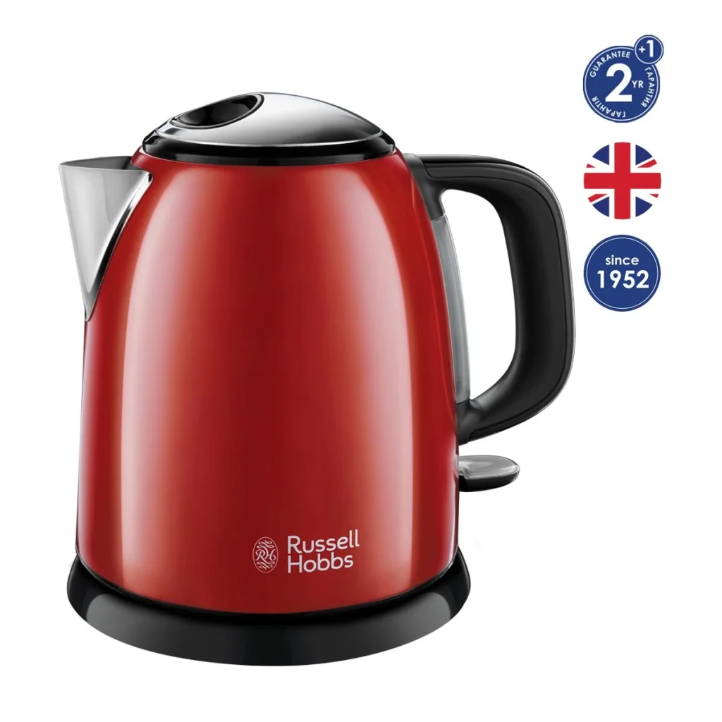 Електрочайник Russell Hobbs Colours Plus Mini, 1л, метал , червоно-чорний, 24992-70 UA
