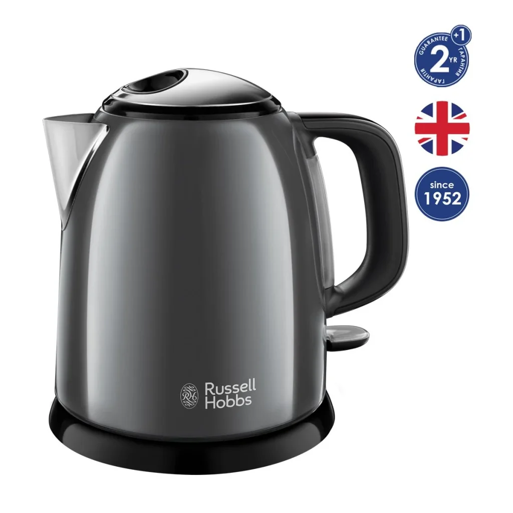 Електрочайник Russell Hobbs Colours Plus Mini, 1л, метал , сірий, 24993-70 UA