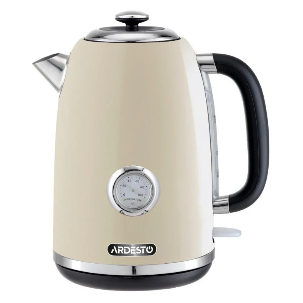 Електрочайник Ardesto EKL-F410BG 1.8л/2200Вт/strix контроль/нерж. сталь/індикатор температури/бежевий UA