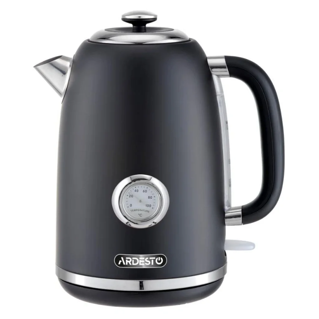 Електрочайник Ardesto EKL-F410BM 1.8л/2200Вт/strix контроль/нерж. сталь/індикатор температури/чорний UA