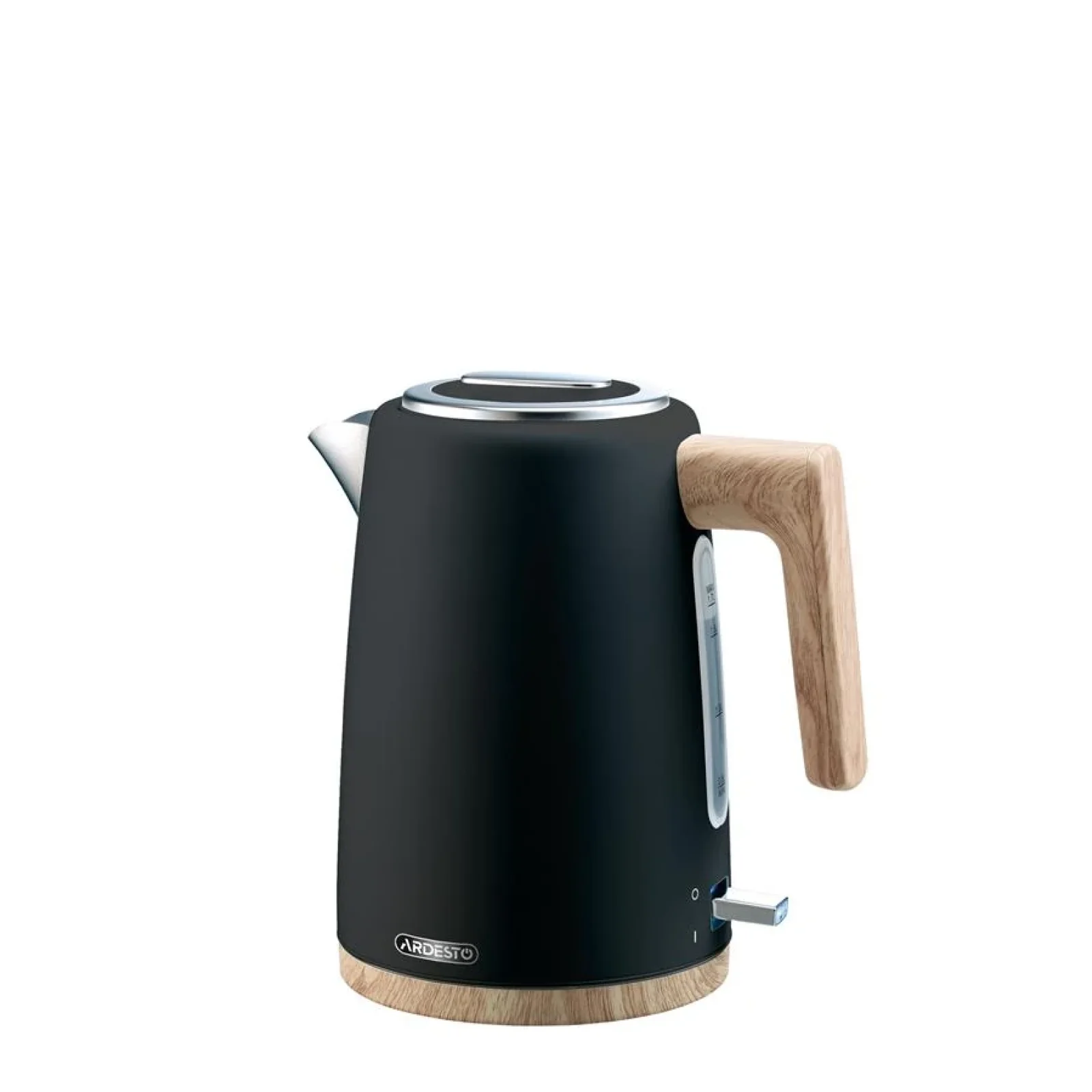 Електрочайник Ardesto EKL-F420BWD, 1.7л, метал, мат, Strix, чорний UA