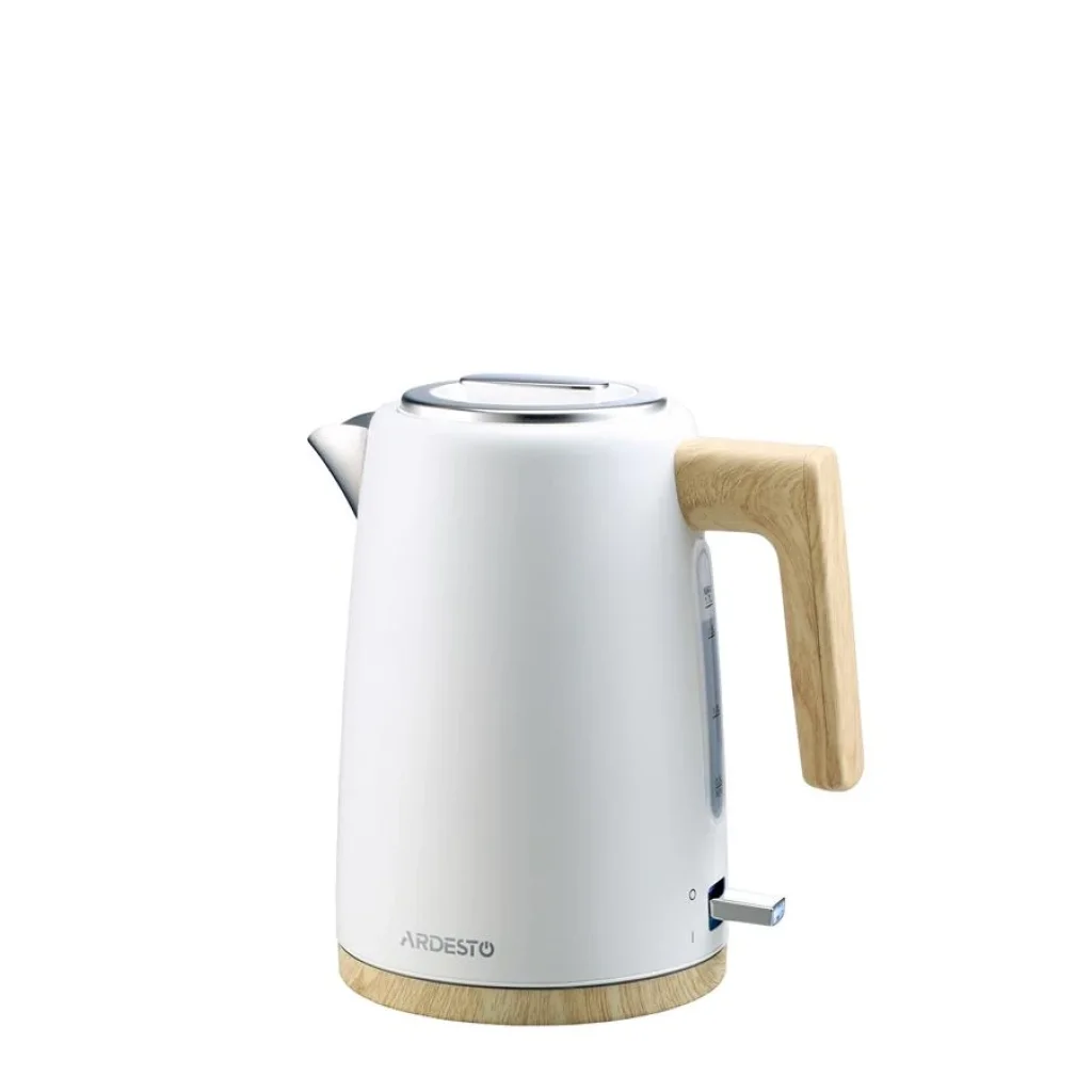 Електрочайник Ardesto EKL-F420WWD, 1.7л, метал, мат, Strix, білий UA