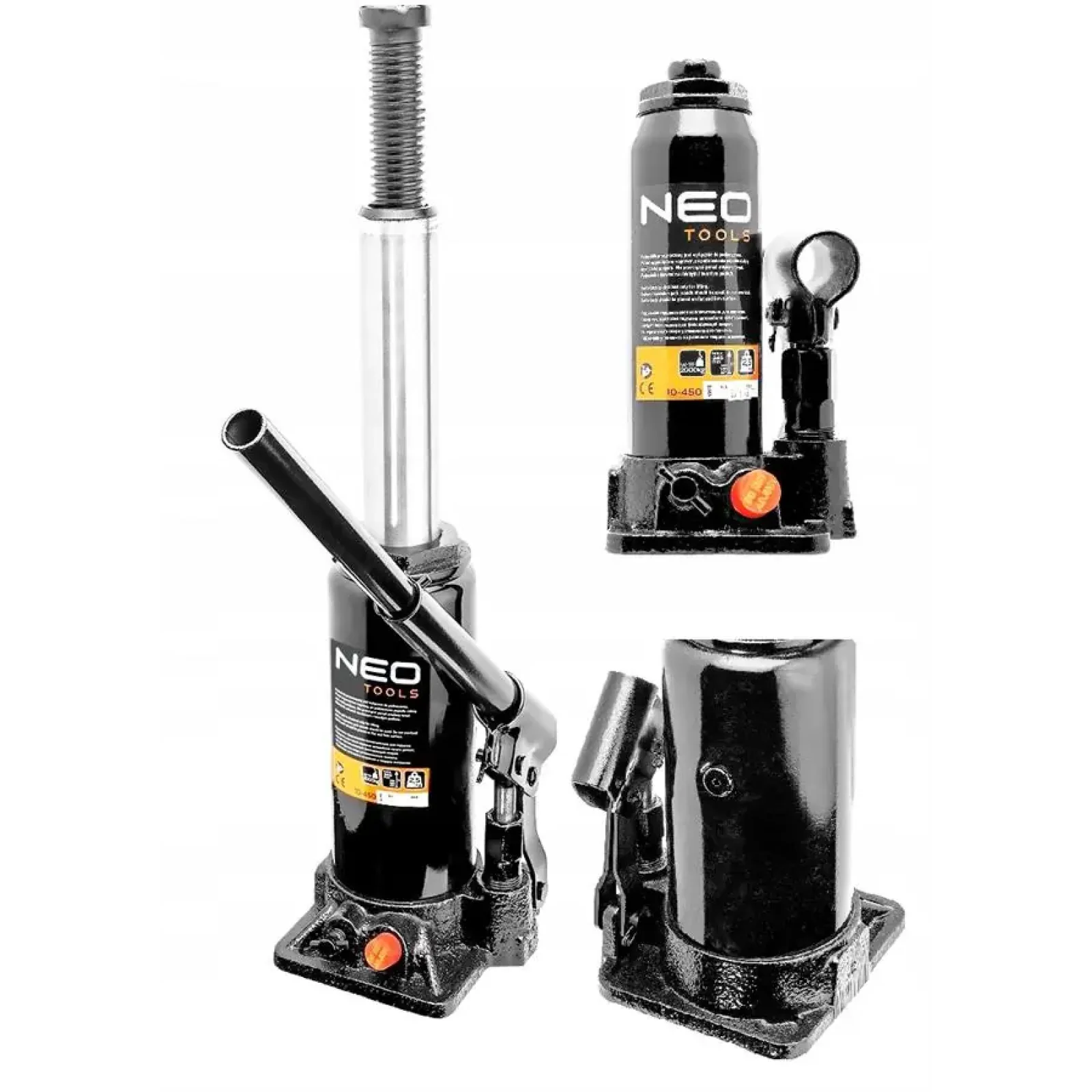 Домкрат Neo Tools, гідравлічний пляшковий 5т, 215-413мм (10-452) UA