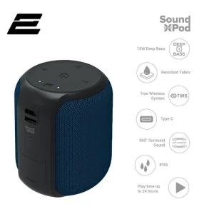 Акустическая система 2E SoundXPod TWS, MP3, Wireless, Waterproof Blue, 2E-BSSXPWBL UA