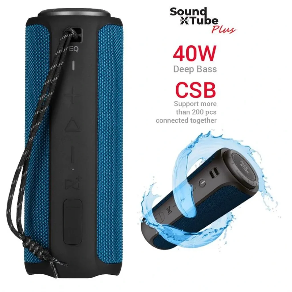 Акустическая система 2E SoundXTube Plus TWS, MP3, Wireless, Waterproof Blue, 2E-BSSXTPWBL UA