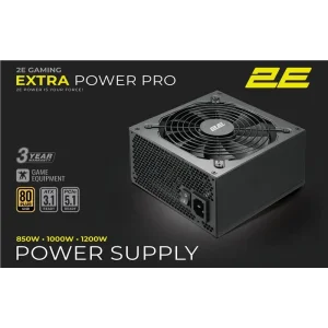 Блок живлення 2E GAMING Extra Power Pro ATX3.1 GEN5.0 (850W), >90%, 80+ Gold, 140мм, 1xMB 24pin(20+4), 2xCPU 8pin(4+4), 3xMolex, 6xSATA, 4xPCIe 8pin(6+2), 1xPC (2E-EP850GMII-140) UA