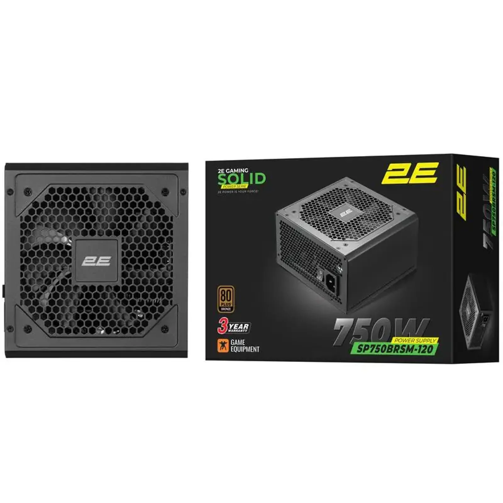 Блок живлення 2E GAMING Solid Power (750W), >85%, 80+ Bronze, 120мм, 1xMB 24pin(20+4), 2xCPU 8pin(4+4), 3xMolex, 6xSATA, 4xPCIe 8pin(6+2), Semi Modular (2E-SP750BRSM-120) UA