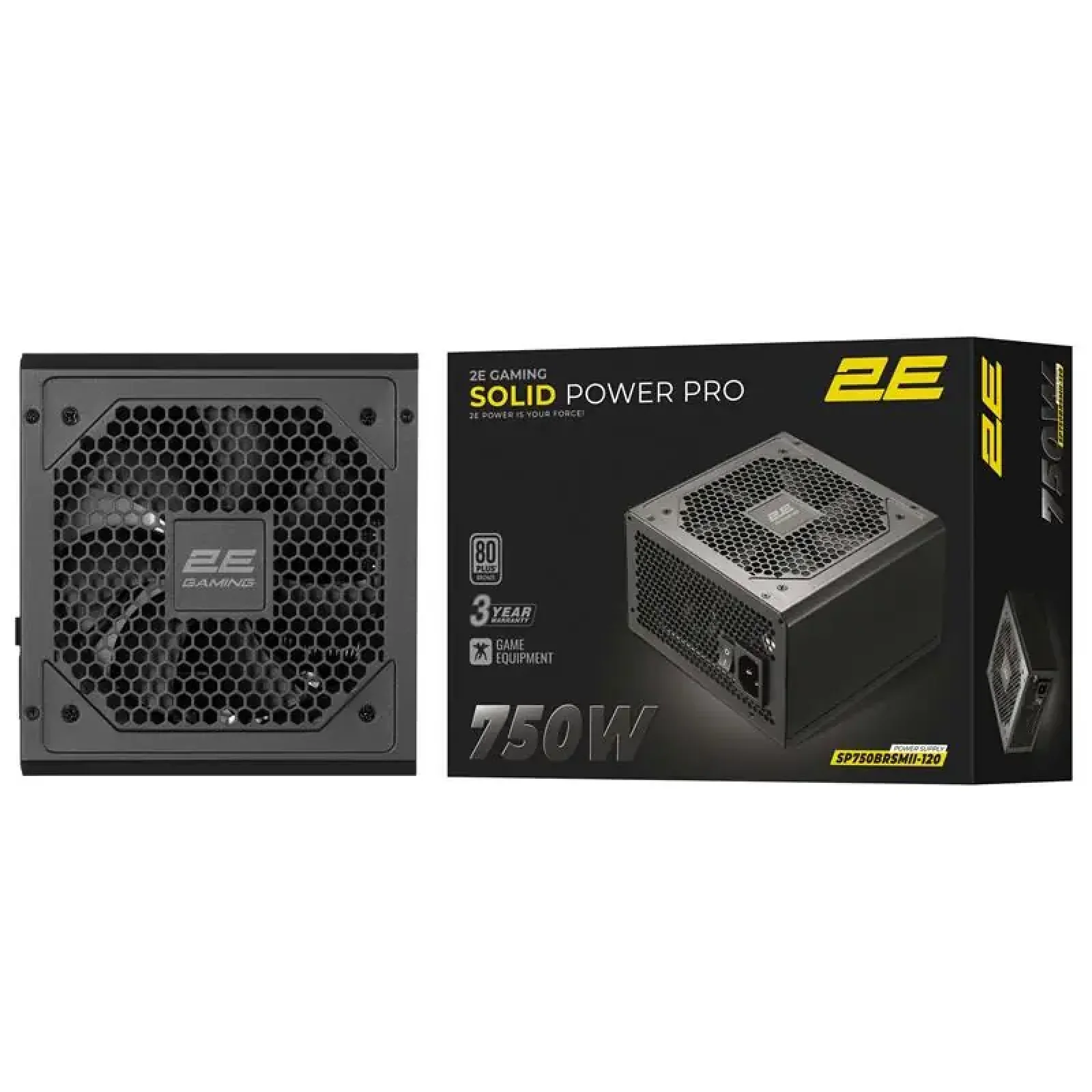 Блок живлення 2E GAMING Solid Power Pro ATX3.1 GEN5.0 (750W), >85%, 80+ Bronze, 120мм, 1xMB 24pin(20+4), 2xCPU 8pin(4+4), 3xMolex, 6xSATA, 4xPCIe 8pin(6+2), 1x (2E-SP750BRSMII-120) UA