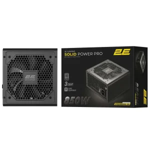 Блок живлення 2E GAMING Solid Power Pro ATX3.1 GEN5.0 (850W), >85%, 80+ Bronze, 120мм, 1xMB 24pin(20+4), 2xCPU 8pin(4+4), 3xMolex, 6xSATA, 4xPCIe 8pin(6+2), 1x (2E-SP850BRSMII-120) UA