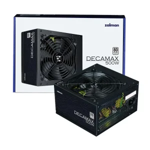 Блок живлення Zalman Decamax (500W) 85%, 80 Plus, 120мм, 1xMB 24pin(20+4), 1xCPU 8pin(4+4), 3xMolex, 4xSATA, 2xPCIe 8pin(6+2) (ZM500-LX3) UA