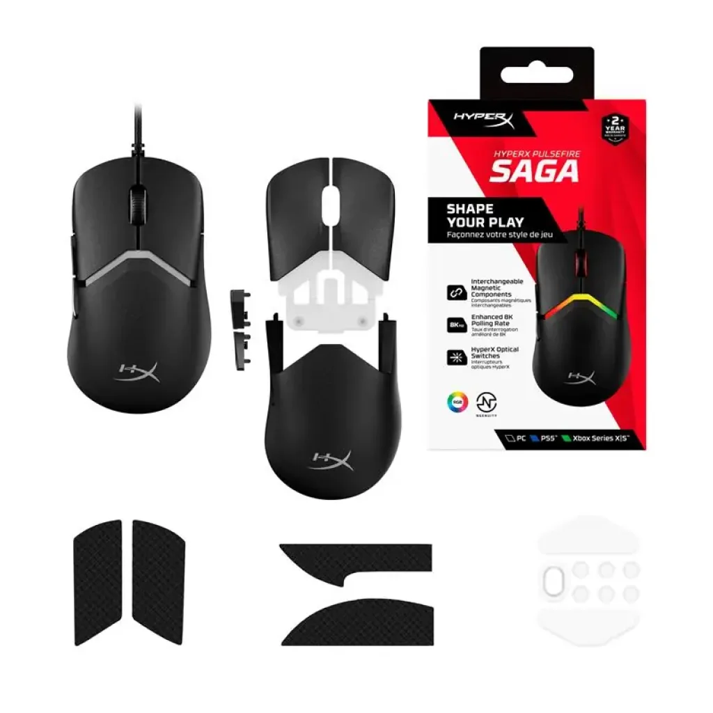 Миша HyperX Pulsefire SAGA, RGB, USB-A, чорний (A2PB3AA) UA