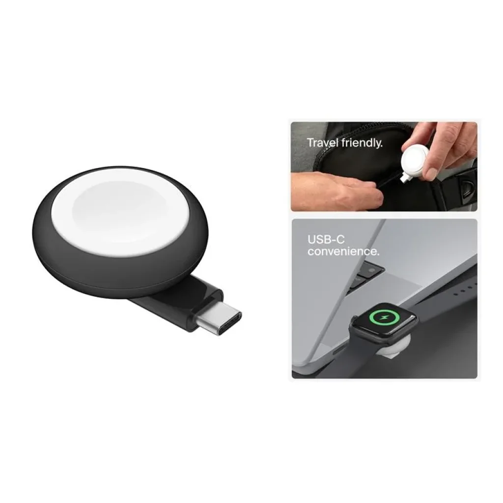 Зарядний пристрій бездротовий Belkin USB-C Apple Watch Charger, чорний, WIZ022GLBK-B1 UA
