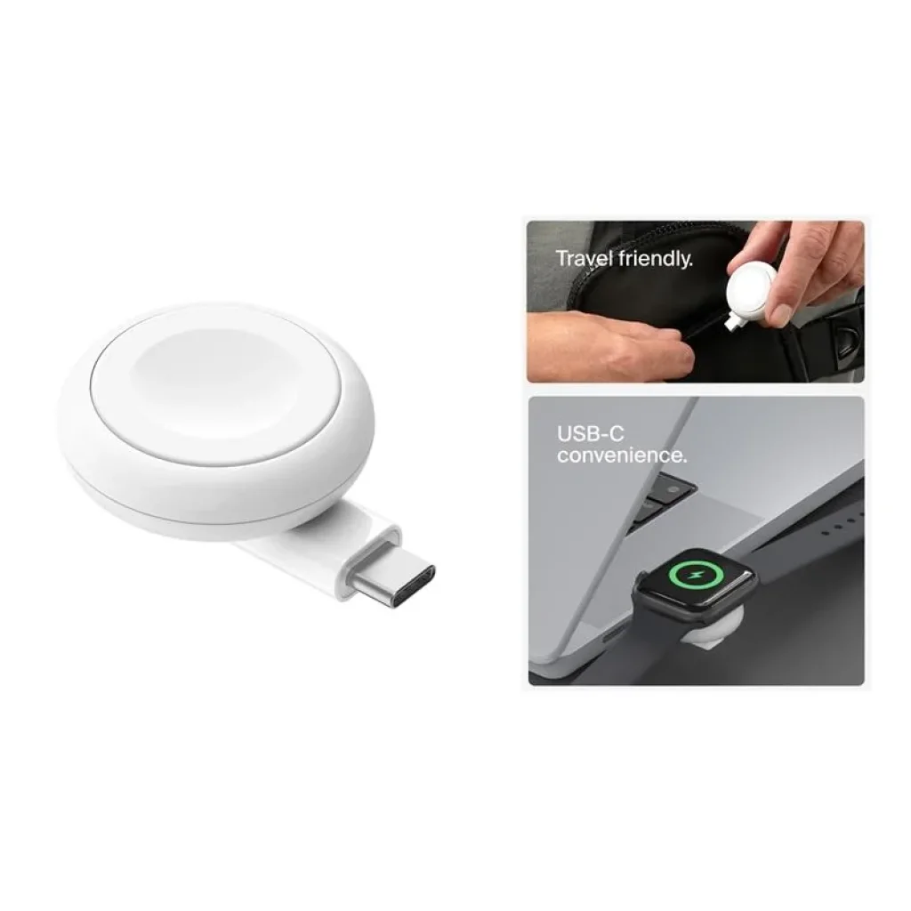 Зарядний пристрій бездротовий Belkin USB-C Apple Watch Charger, білий, WIZ022GLWH-B1 UA