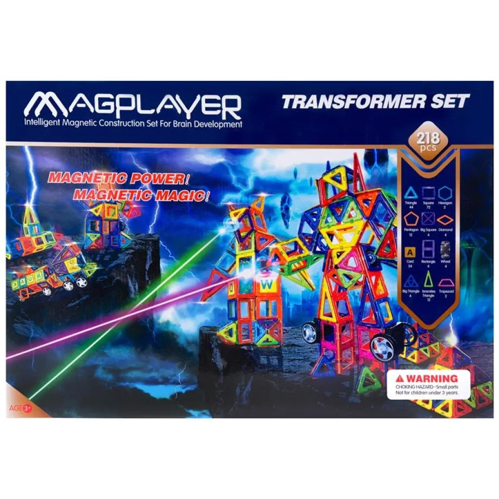 Конструктор Magplayer магнітний набір 218 ел., MPA-218 UA