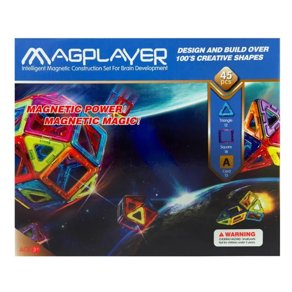 Конструктор Magplayer магнітний набір 45 ел. MPA-45 UA