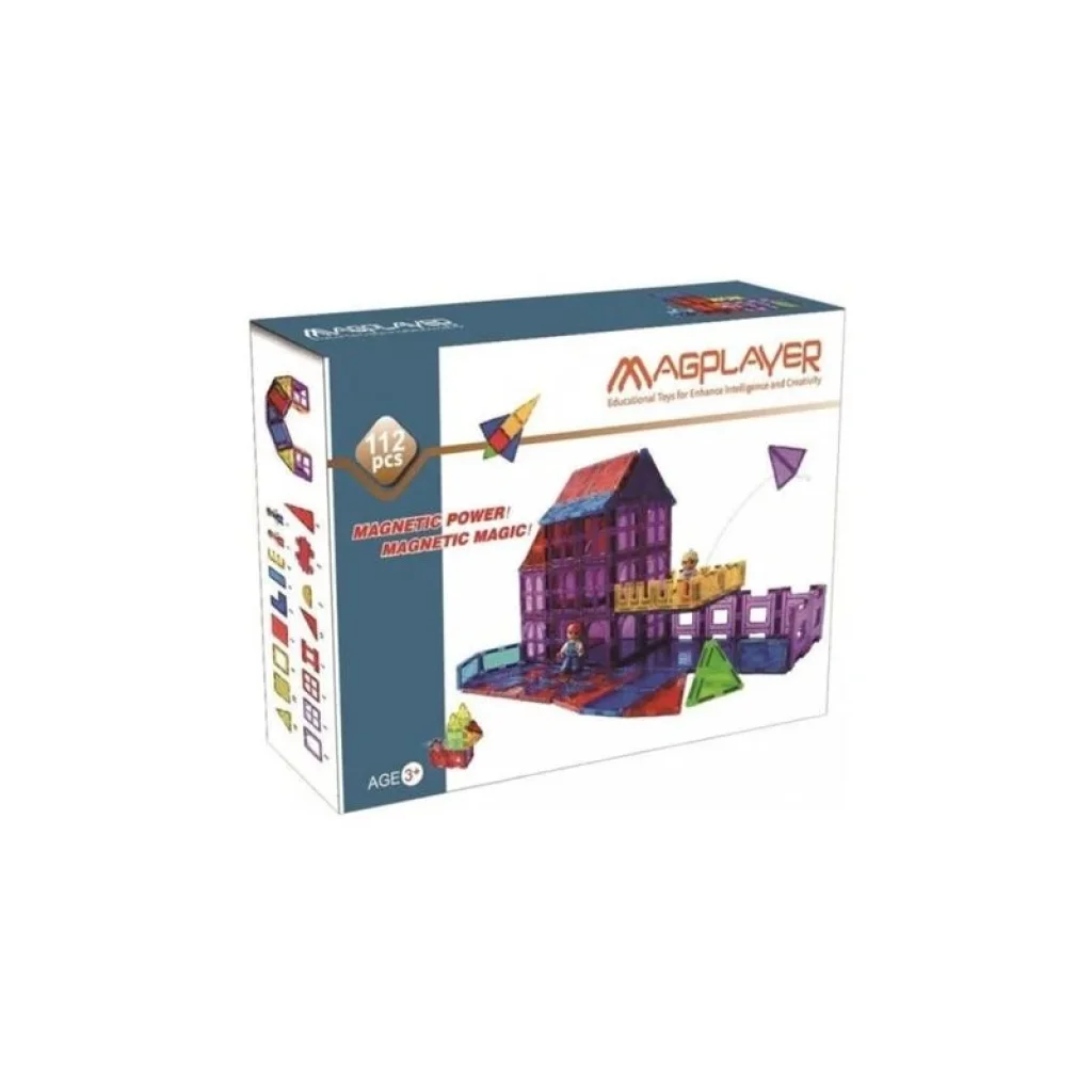 Конструктор Magplayer магнітні плитки 112 ел. MPL-112 UA