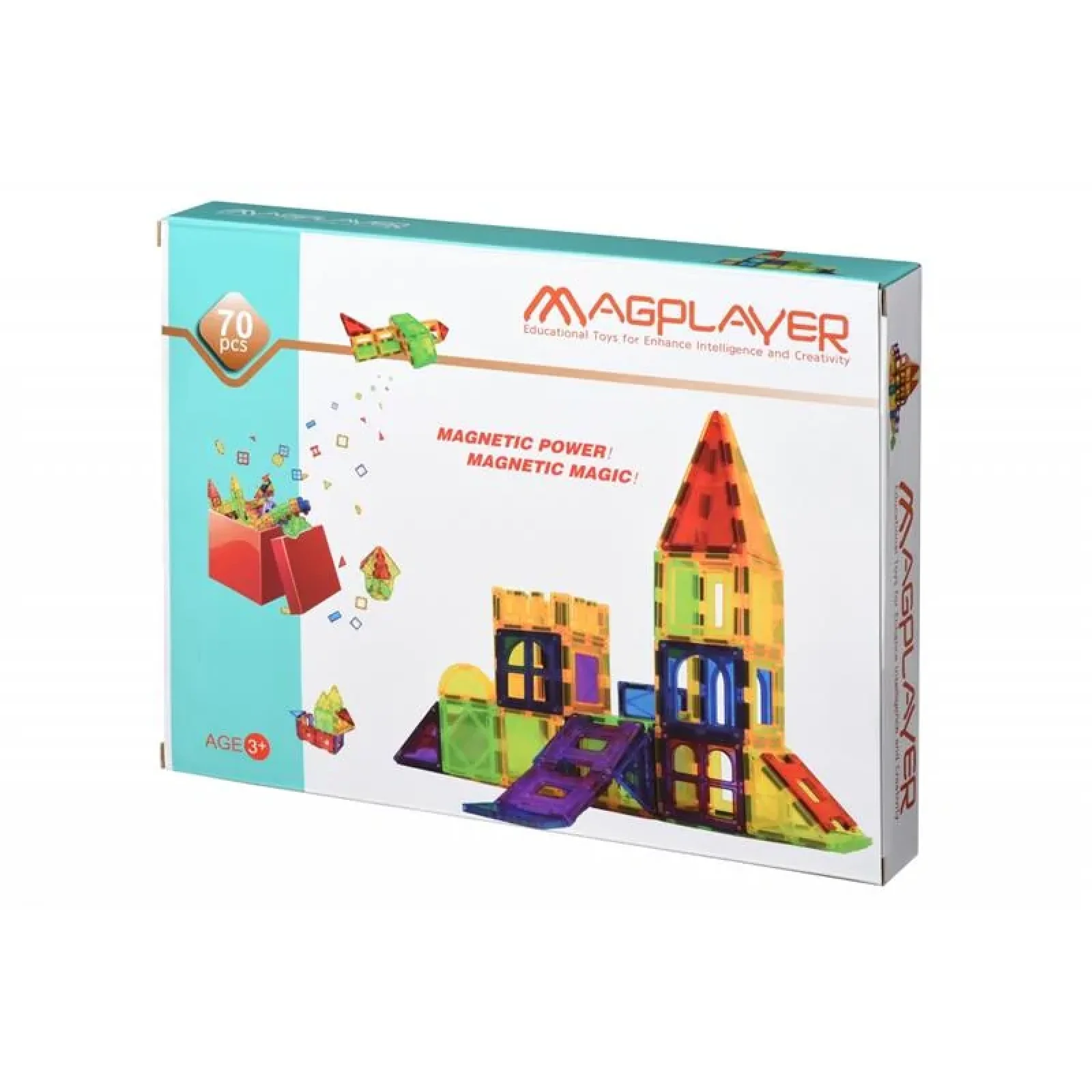 Конструктор Magplayer магнітні плитки 70 ел. MPL-70 UA