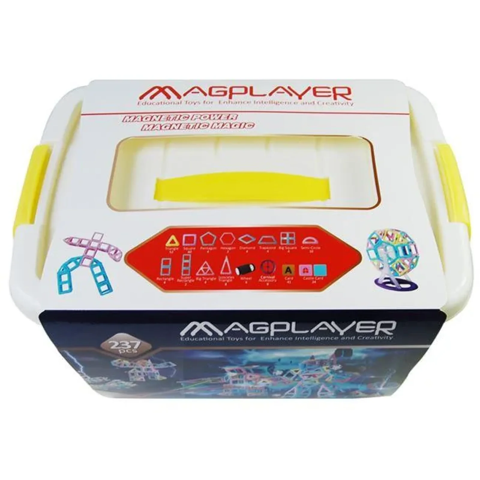 Конструктор Magplayer магнитный набор бокс 237 эл. MPT2-237 UA