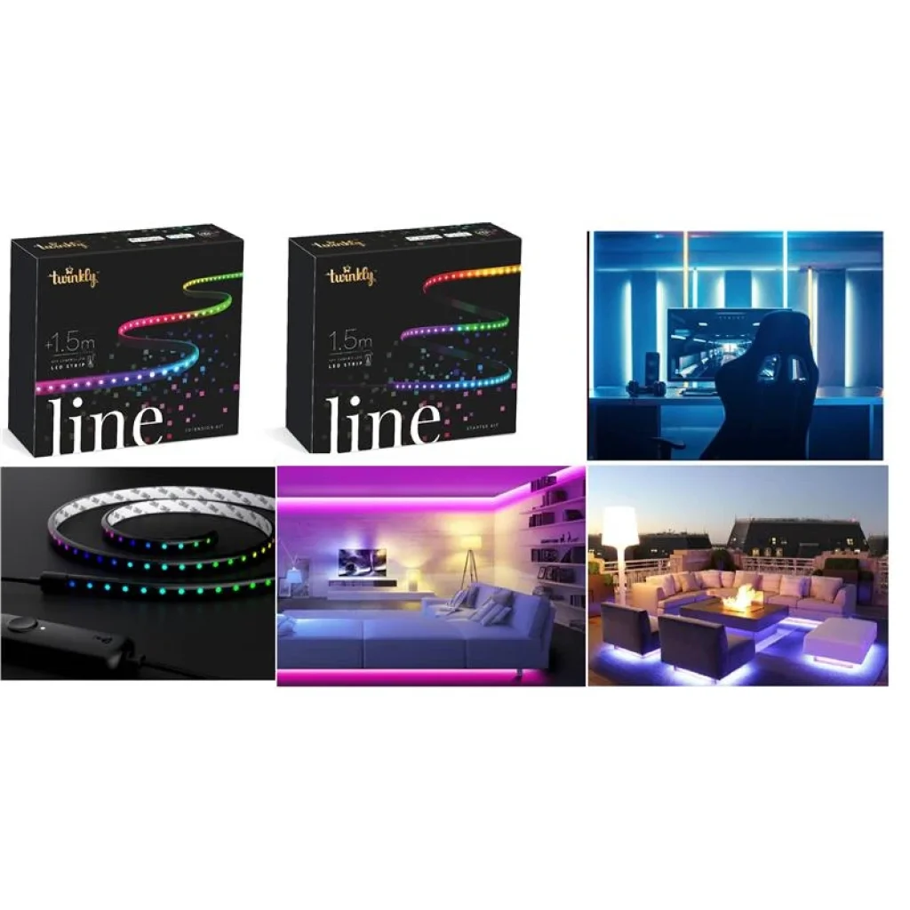 Стрічка Smart LED Twinkly Line RGB подовжувач TWL100STW-BEU 1,5м, Gen II, IP20, кабель чорний, TWL100ADP-B UA
