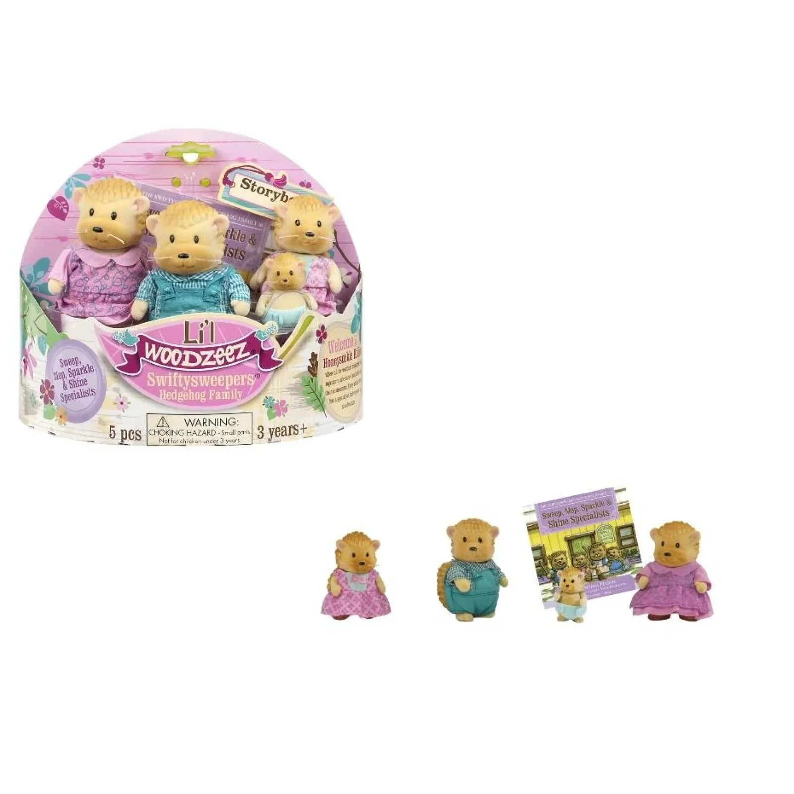 Набір фігурок Li`l Woodzeez Сім'я Їжачків 4од, книжка EN, 6002M UA