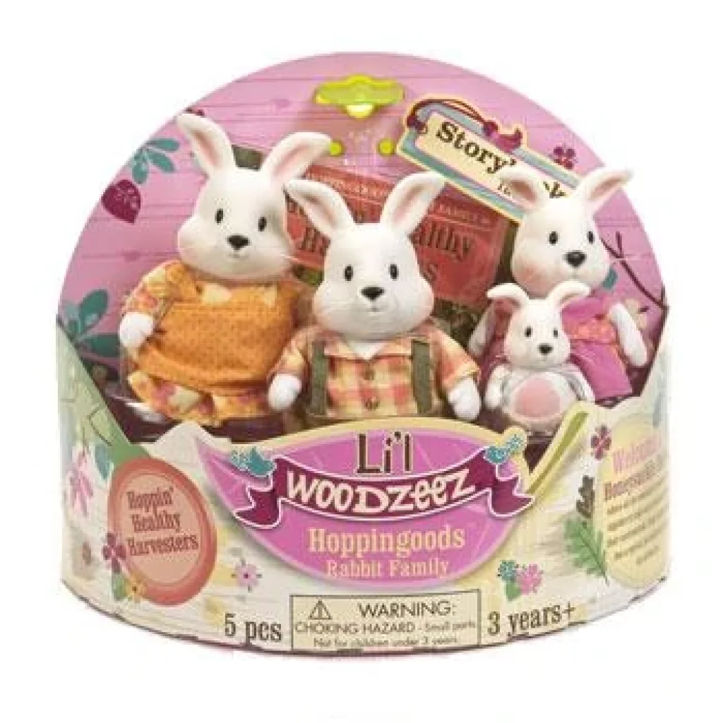 Набір фігурок Li`l Woodzeez Сім'я Кроликів 4од, книжка EN, 6006M UA
