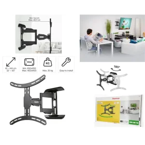 Кріплення ТВ поворотне Hama TV-WB, 32-65", чорний (00118619) UA