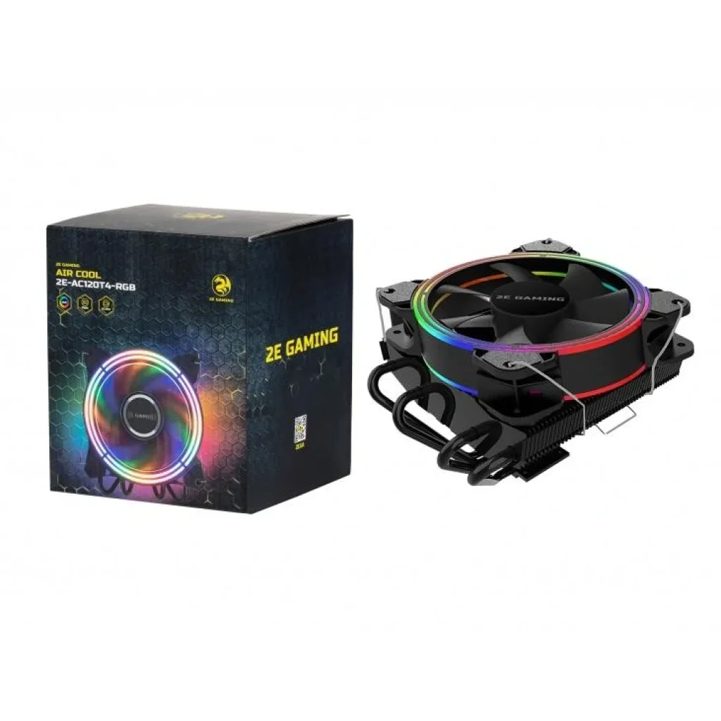 Процесорний кулер 2E GAMING AIR COOL (AC120T4) RGB, 775,115X,1200,1366,2011, FM1,FM2,AM2,AM2+,AM3,AM3+,AM4, 120мм, 2510-4 pin, TDP 130W, 2E-AC120T4-RGB UA