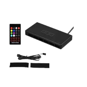 Контроллер 2E GAMING CONTR-B ARGB, 6 fans, 3pin fan + 5V 3pin ARGB, 2 pin LED, remote, 2E-CONTR-B UA