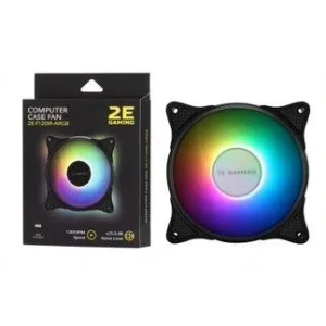 Корпусной вентилятор 2E GAMING (F120IR-ARGB) 120мм, 3pin fan, 3 pin +5V Aura, белые лопасти, черная рамка, inner LED, 2E-F120IR-ARGB UA