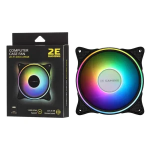 Корпусной вентилятор 2E GAMING (F120OI-ARGB) 120мм, 3pin fan, 3 pin +5V Aura, белые лопасти, черная рамка, outer-inner LED, 2E-F120OI-ARGB UA