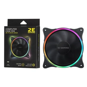 Корпусной вентилятор 2E GAMING (F120OR-ARGB) 120мм, 3pin fan, 3 pin +5V Aura, черные лопасти, черная рамка, outer LED, 2E-F120OR-ARGB UA