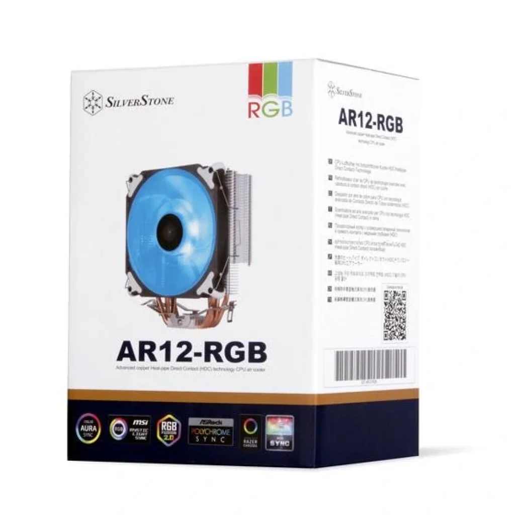 Процесорний кулер SilverStone ARGON AR12-RGB, LGA2011, 2066, 1366, 115X,1366, AM5, AM4, AM3, AM3+, AM2, AM2+, FM1, FM2, TDP140W, SST-AR12-RGB UA