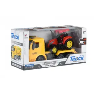 Машинка инерционная Same Toy Truck Тягач Желтый с трактором 98-613Ut-1 UA