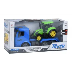 Машинка инерционная Same Toy Truck Тягач Синий с трактором 98-613Ut-2 UA