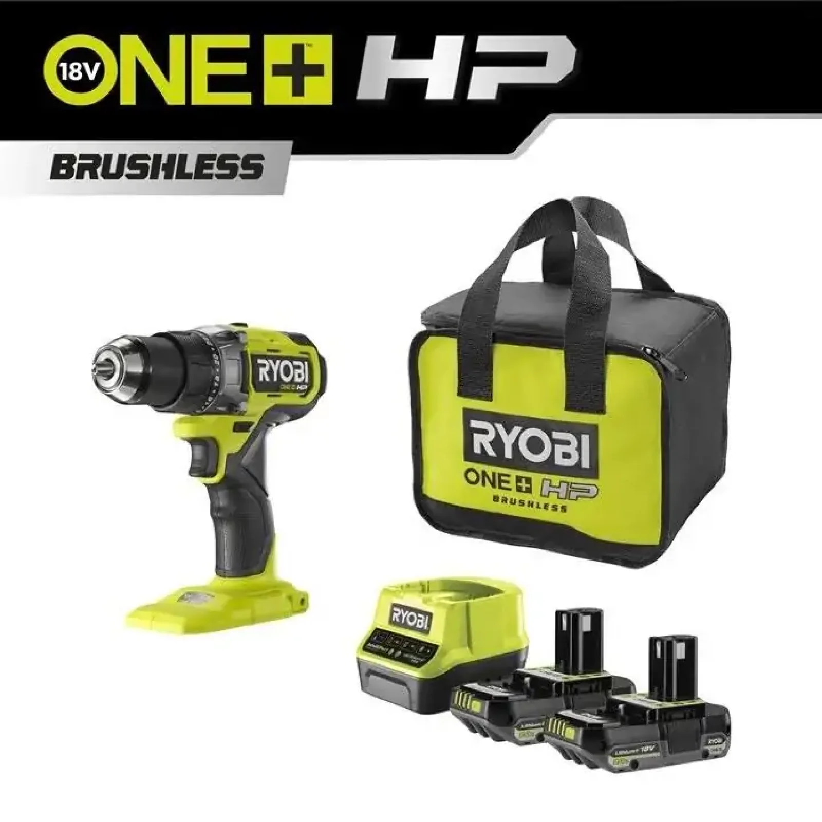 Шурупокрут-дриль акумуляторний Ryobi ONE+ HP RDD18X-220S 18В 2х2А·год ЗП 95Нм 500·2100об·хв 1.7кг сумка (5133005284) UA