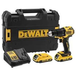 Дриль-шурупокрут ударний DeWalt XR Li-Ion 18В акб 2А·год 65Нм 450-1650об/хв патрон 13мм кейс 1.2кг (DCD709D2T) UA