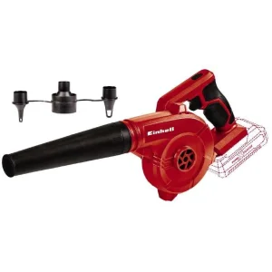 Повітродув акумуляторний Einhell TE-CB 18/180 Li - Solo, 18В, 130/180 км/г, 3 насадки, 0.9кг, без АКБ і ЗП, 3408001 UA