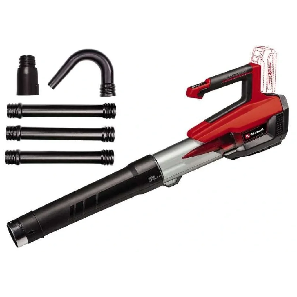 Повітродув акумуляторний Einhell GP-LB 18/200 Li GK - Solo, 18В, 200км/г, 630м3/г, набір подовжувальний, 2.2кг, без АКБ і ЗП, 3433550 UA