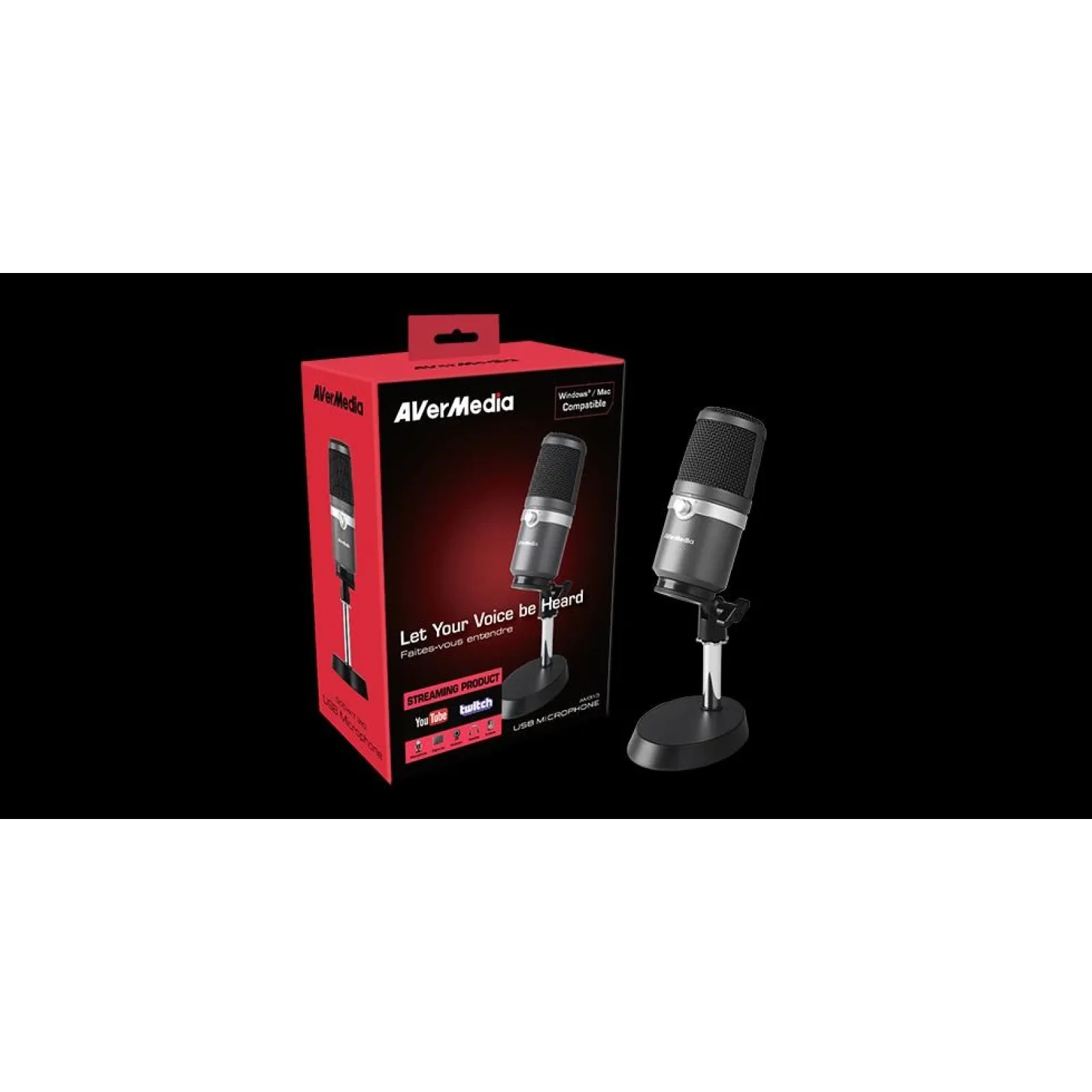 Микрофон AVerMedia USB microphone AM310 Black, 40AAAM310ANB UA