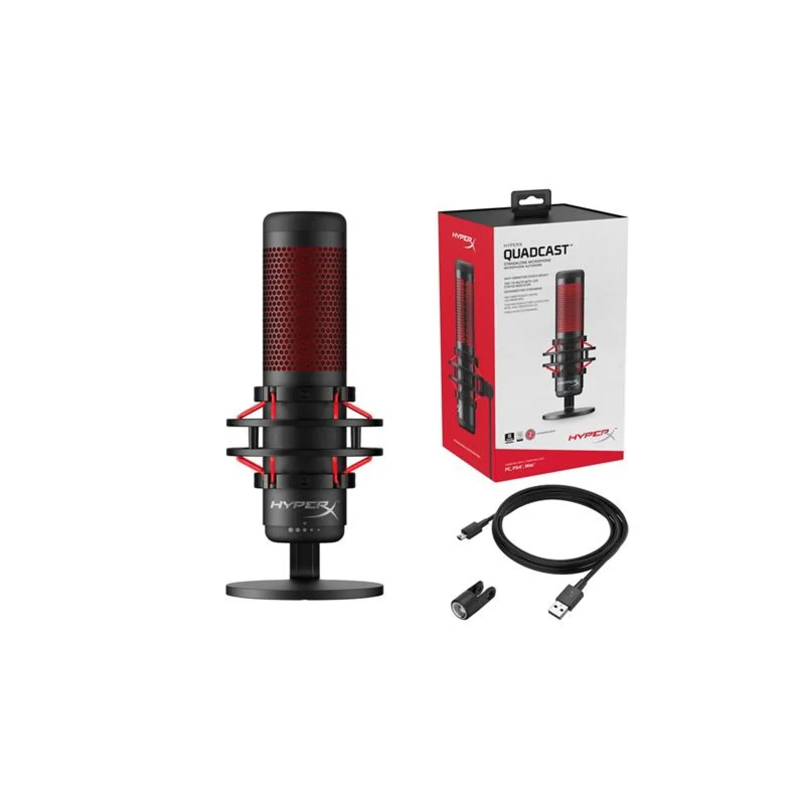 Микрофон HyperX Quadcast, Black, HX-MICQC-BK UA