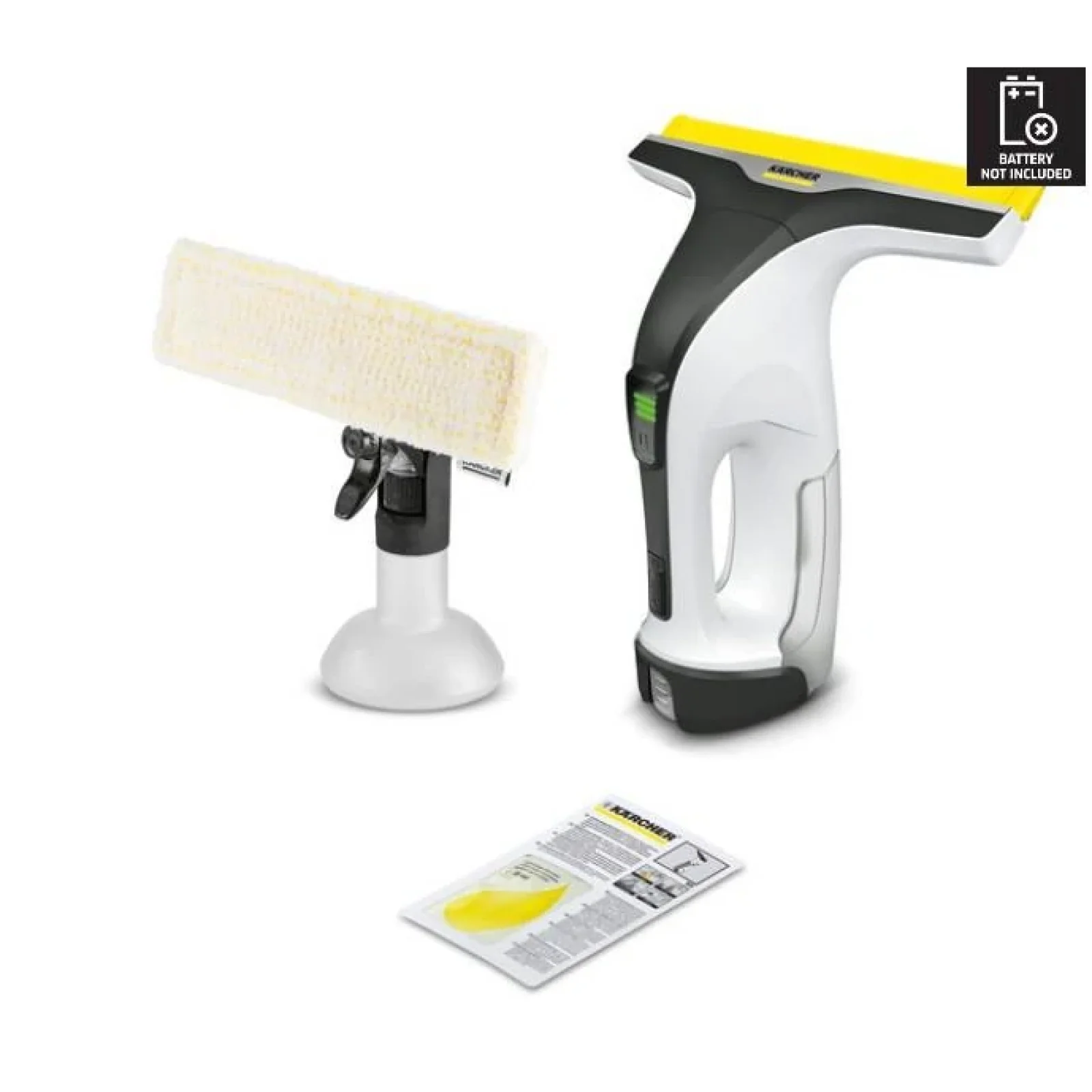 Пилосос Karcher віконний WV 4-4 Plus, вода -0.15л, автон. робота до 120хв, вага-0.76кг, дісплей, вібропад, білий, 1.633-540.0 UA