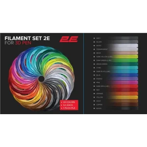 Картридж 2E для 3D ручки PLA, 1.75мм, 20шт, мікс 5м, 2E-SL-BH005 UA