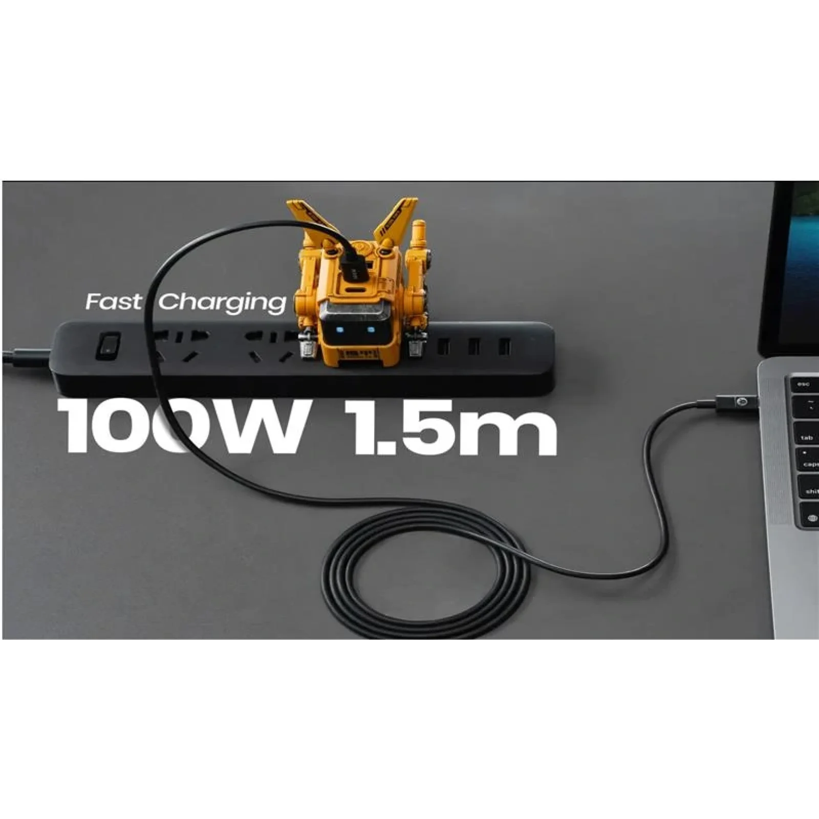 Кабель USB-C > USB-C заряджання/синхронізації GravaStar 1.5м, Type-C, 100w, чорний, GRAVASTARTC_BLK UA
