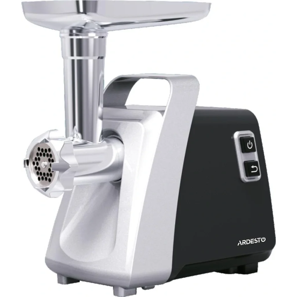 М'ясорубка Ardesto MGK-2100 - 2100 Вт/2,0кг-хв/4 тертки/томат. соковит./бургер-прес/срібл.+чорн. UA