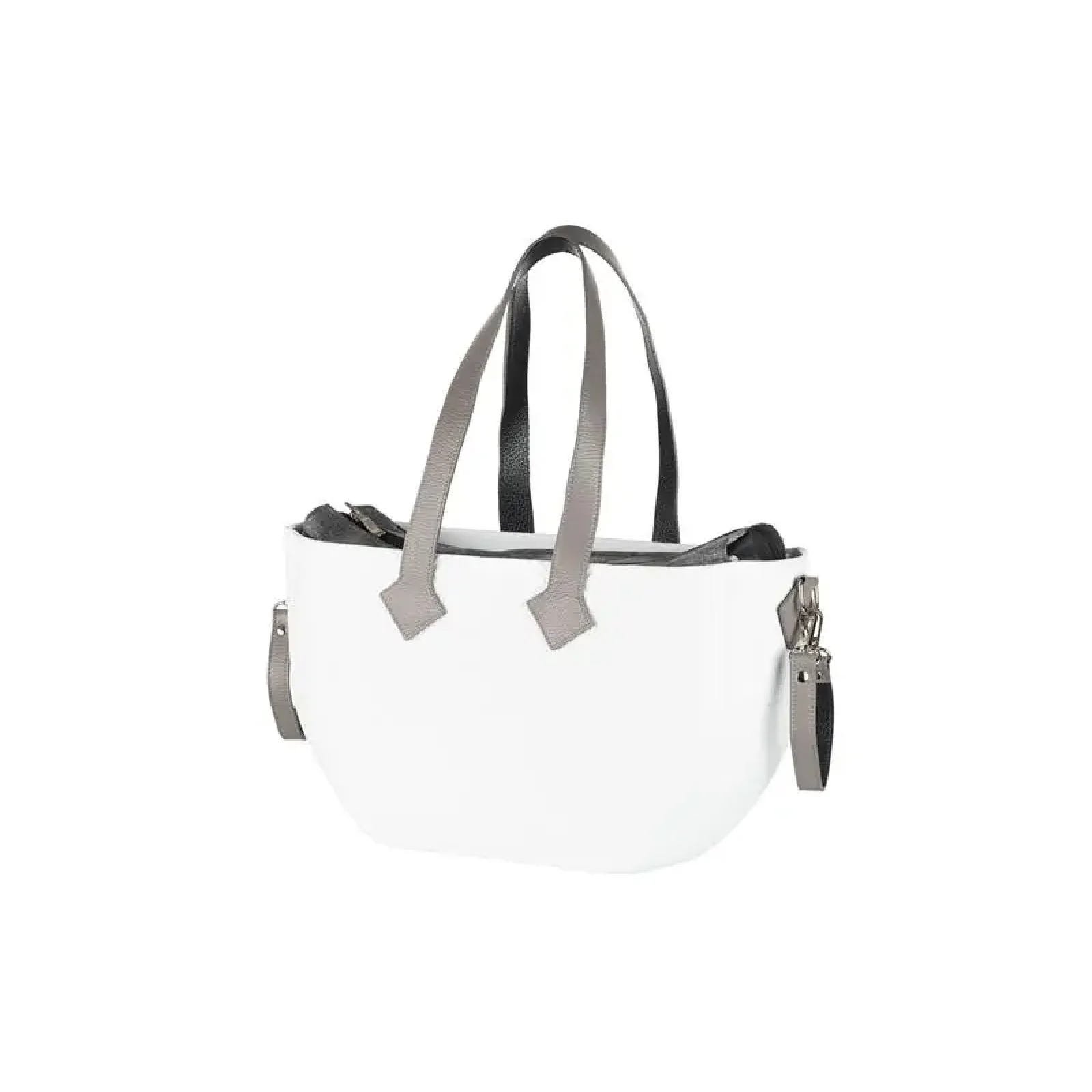 Сумка Nuvita MyMia ручки шкіра, ремені для коляски, біло-сірий (NV8801G/07G/23G/13G/33G) UA