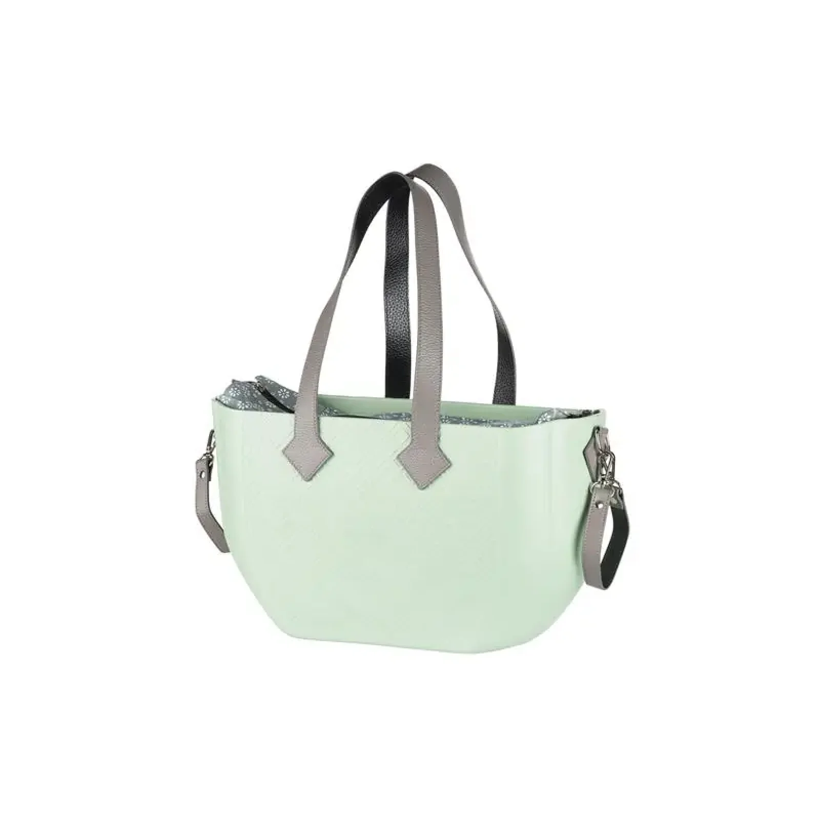 Сумка Nuvita MyMia ручки шкіра, килимок, ремені для коляски, м'ятно-сірий (NV8801M/02F/23G/13G/33G) UA