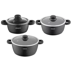 Набір посуду Ardesto Gemini Anzio, 6 предметів, алюміній, Black (AR1906AS) UA